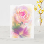 Wasserfarbene Rose auf Leinwand Grußkarten Karte (Gelbe Blume)