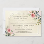 Wasserfarbene Rose Foto Post Hochzeit Party Einladung (Vorderseite)