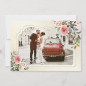 Wasserfarbene Rose Foto Post Hochzeit Party Einladung (Rückseite)