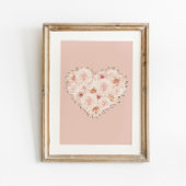 Wasserfarbene Rose Herz Poster