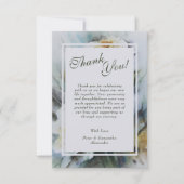 Wasserfarbene Rose Hochzeitsstich Foto Dankeskarte (Vorderseite)