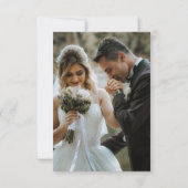 Wasserfarbene Rose Hochzeitsstich Foto Dankeskarte (Rückseite)