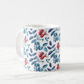 Wasserfarbene Rose Hüftmuster Kaffeetasse (Vorderseite Links)