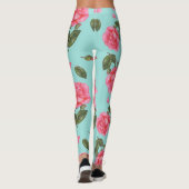 Wasserfarbene Rosen Botanische Illustration Leggings (Rückseite)