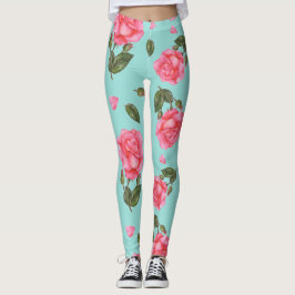 Wasserfarbene Rosen Botanische Illustration Leggings