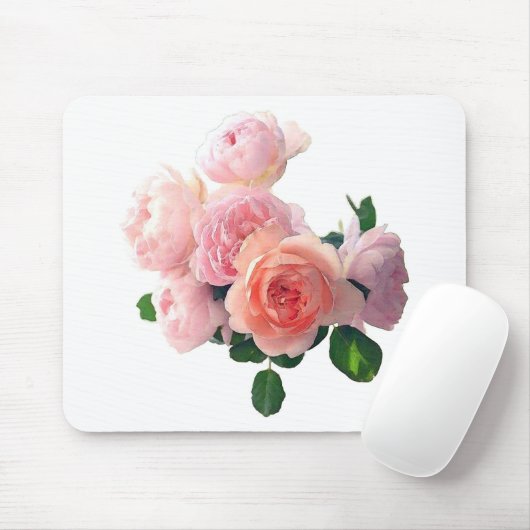 Wasserfarbene Rosen Elegantes Template Moderne Mousepad (Mit Mouse)