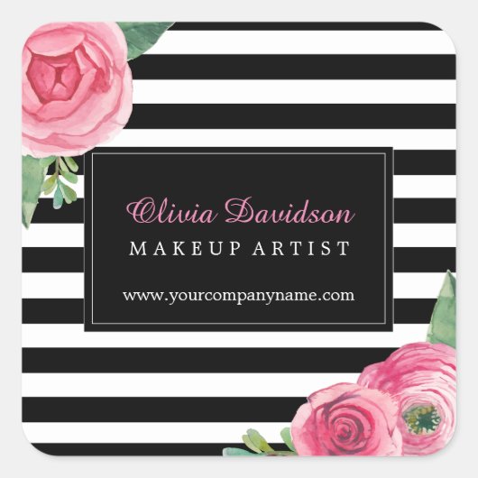 Wasserfarbene Rosen und Aufkleber für schwarze Str (Vorderseite)