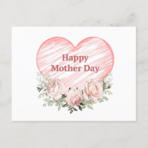 Wasserfarbene Rosen und Muttertag des Herzens