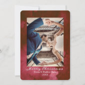 Wasserfarbene Rote Birne Elegante Weihnachtskarte Einladung (Vorderseite)