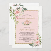 Wasserfarbene Rote Flora Party Einladung (Vorne/Hinten)