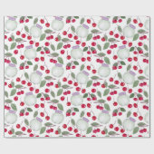 Wasserfarbene Rote Kirschen Kirschmarmelade mit Geschenkpapier (Flach)