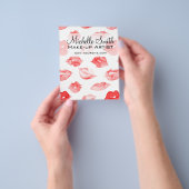 Wasserfarbene rote Lippenmuster Make-up-Branding Flyer (Gruppe)