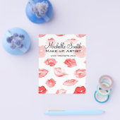Wasserfarbene rote Lippenmuster Make-up-Branding Flyer (Einzeln)