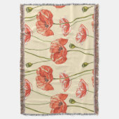 Wasserfarbene rote Mohnblumen Muster. Decke (Vorderseite Vertikal)