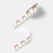 Wasserfarbene rote Punkte-Bogen-Weihnachtskränze Ripsband (Rückseite)
