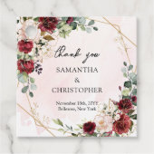 Wasserfarbene rote Rosen Salbei Hochzeit Geschenkanhänger (Vorderseite)