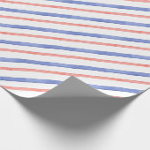 Wasserfarbene rote und blaue Trennstreifen Geschenkpapier (Ecke)