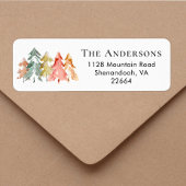 Wasserfarbene Rücksendeadresse der Weihnachtskiefe