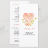 Wasserfarbene rustikale Hochzeitsprogramme Programm (Vorne/Hinten)