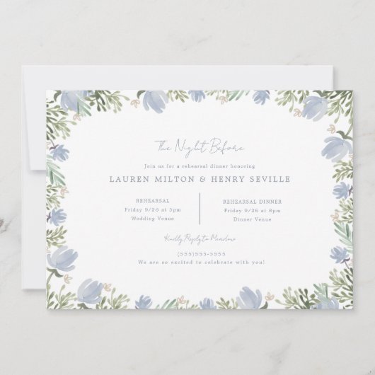 Wasserfarbene rustikale Hochzeitsstimmung Probe Einladung (Vorderseite)