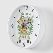 Wasserfarbene Safari Wilde Tiere im Auto Uhr (Winkel)