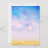 Wasserfarbene Sandzehen Hochzeit einladen Sonnenun Einladung (Rückseite)