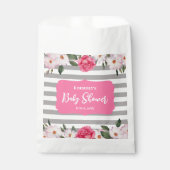 Wasserfarbene, sanfte, rosa, weiße Rosen Babydusch Geschenktütchen (Vorderseite)