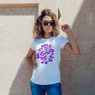 Wasserfarbene Schmelzherzen - lila und aqua T-Shirt