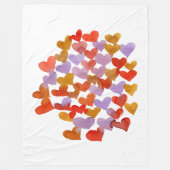 Wasserfarbene Schmelzherzen - Retro Fleecedecke (Vorderseite)