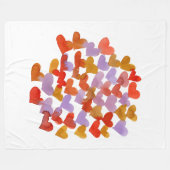 Wasserfarbene Schmelzherzen - Retro Fleecedecke (Vorderseite (Horizontal))