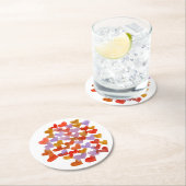 Wasserfarbene Schmelzherzen - Retro Runder Pappuntersetzer (Vor Ort)