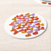 Wasserfarbene Schmelzherzen - Retro Runder Pappuntersetzer (Angewinkelt)