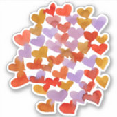 Wasserfarbene Schmelzherzen - Retropalette Aufkleber (Vorderseite)