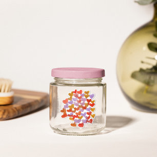 Wasserfarbene Schmelzherzen - Retropalette Aufkleber