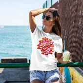 Wasserfarbene Schmelzherzen - rosa und orange T-Shirt