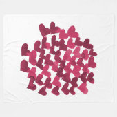 Wasserfarbene Schmelzherzen - Viva magenta Fleecedecke (Vorderseite (Horizontal))