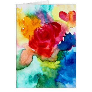 Wasserfarbene schöne abstrakte Rose Kunst