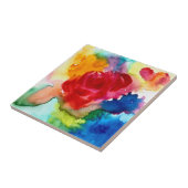 Wasserfarbene schöne abstrakte Rose Kunst Fliese (Seite)