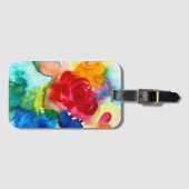 Wasserfarbene schöne abstrakte Rose Kunst Gepäckanhänger (Vorderseite (Horizontal))