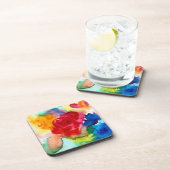 Wasserfarbene schöne abstrakte Rose Kunst Getränkeuntersetzer (Rechte Seite)