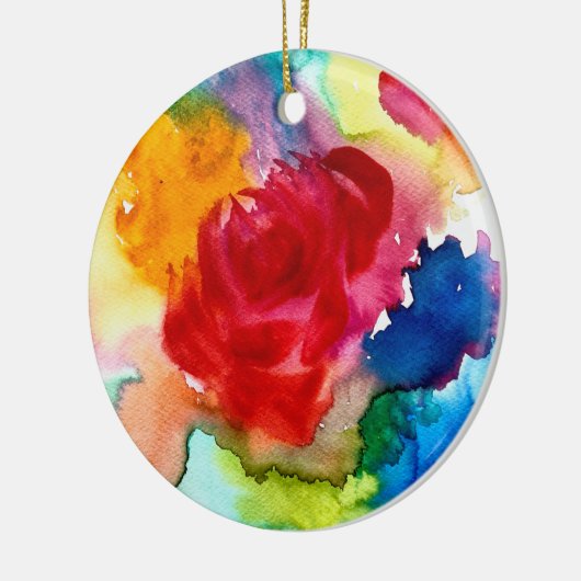 Wasserfarbene schöne abstrakte Rose Kunst Keramik Ornament (Links)