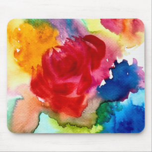 Wasserfarbene schöne abstrakte Rose Kunst Mousepad