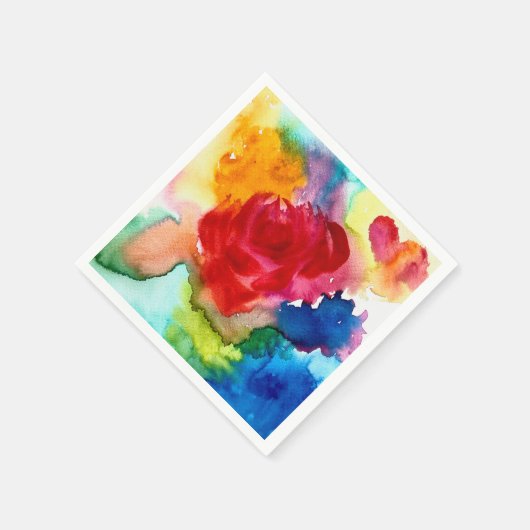 Wasserfarbene schöne abstrakte Rose Kunst Serviette (Ecke)