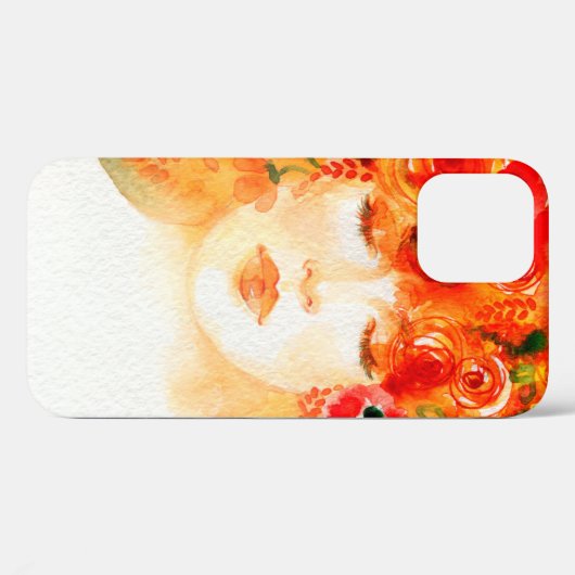 Wasserfarbene schöne Frau mit Kranz Case-Mate iPhone Hülle (Rückseite (Horizontal))