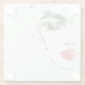 Wasserfarbene Schönheit: Porträtmalerei bei Frauen Glasuntersetzer (Rückseite)