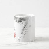 Wasserfarbene Schönheit: Porträtmalerei bei Frauen Kaffeetasse (Mittel)