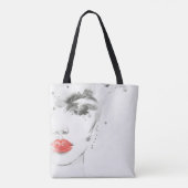 Wasserfarbene Schönheit: Porträtmalerei bei Frauen Tasche (Rückseite)