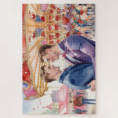 Wasserfarbene Schwule Männer in Liebe Puzzle (Vertikal)