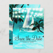 Wasserfarbene Segelbootbaumen und -beleuchtung Sav Ankündigungspostkarte (Vorne/Hinten)