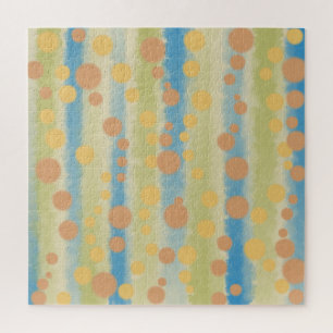 Wasserfarbene senkrechte Polka-Punkte Puzzle